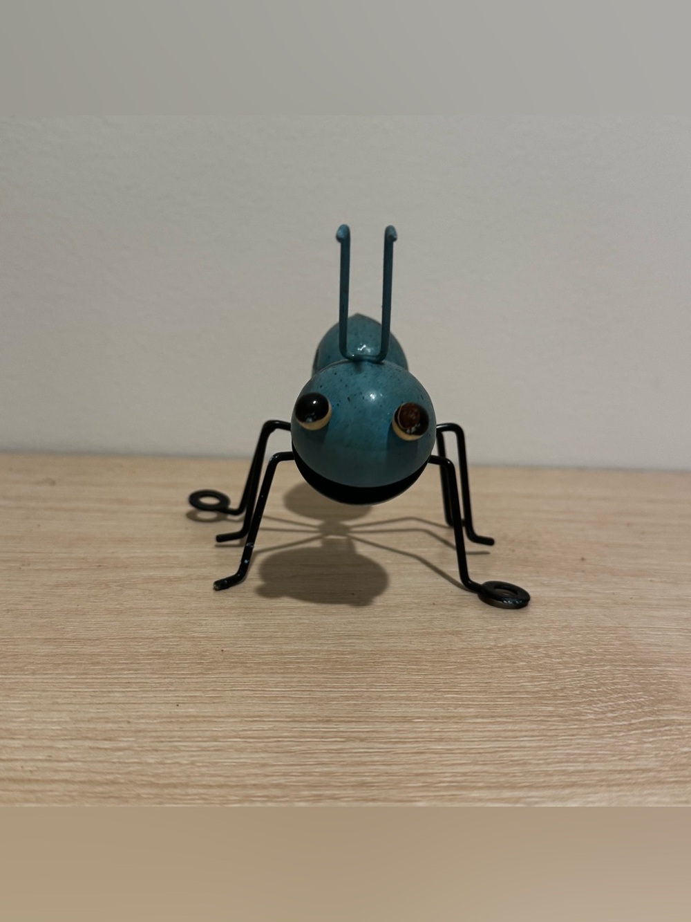 Decorative Teal Metal Insect Figurine